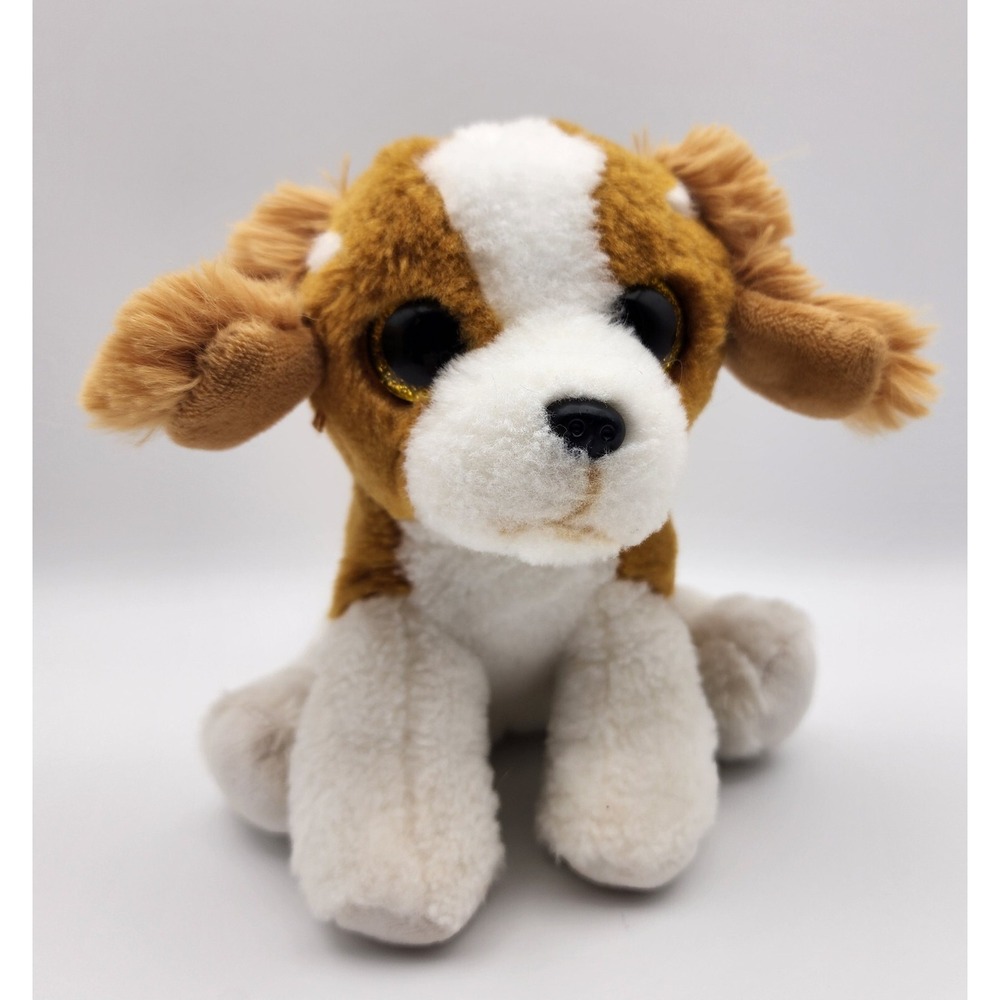 TY Beanie Baby - BARKER the Spaniel‎ Dog Jan 24th  6" Gold Sparkle Eyes 2022